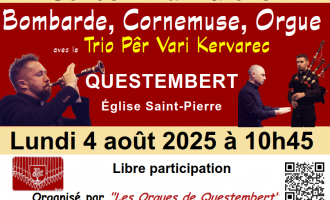 Concert du marché : bombarde, piano, chants bretons, cornemuse, orgue 