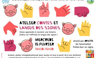 Atelier contes et langue des signes autour de l\histoire des trois petits cochons 
