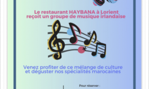 Concert de musique irlandaise au restaurant haybana 