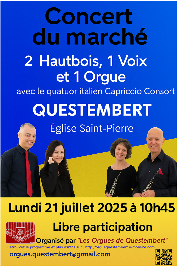 Concert du marché : 2 hautbois, 1 voix et 1 orgue