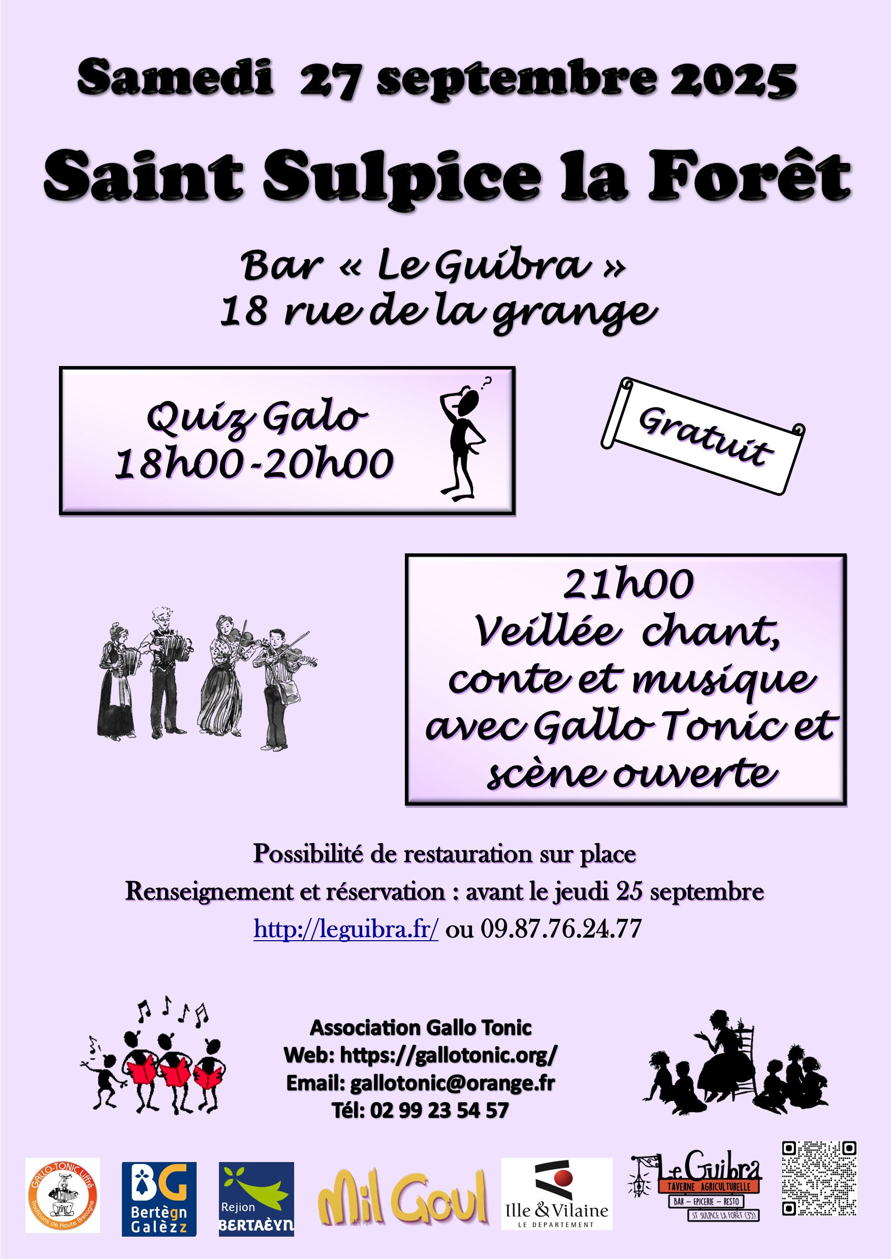 Dans le cadre du Festival « Mil Goul », Quizz en gallo et veillée conte, chant et musique