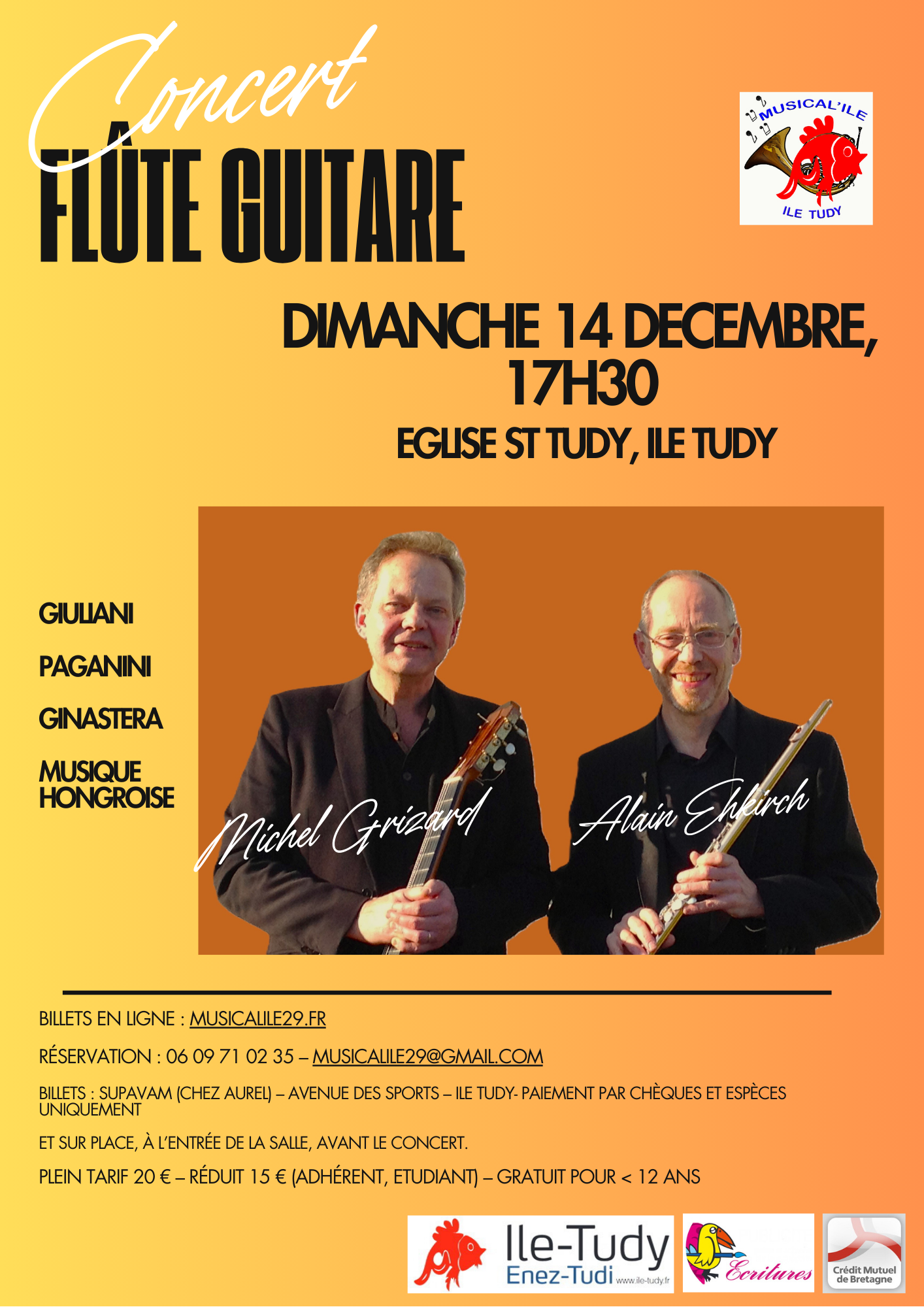 Concert flûte et guitare à l'église saint Tudy