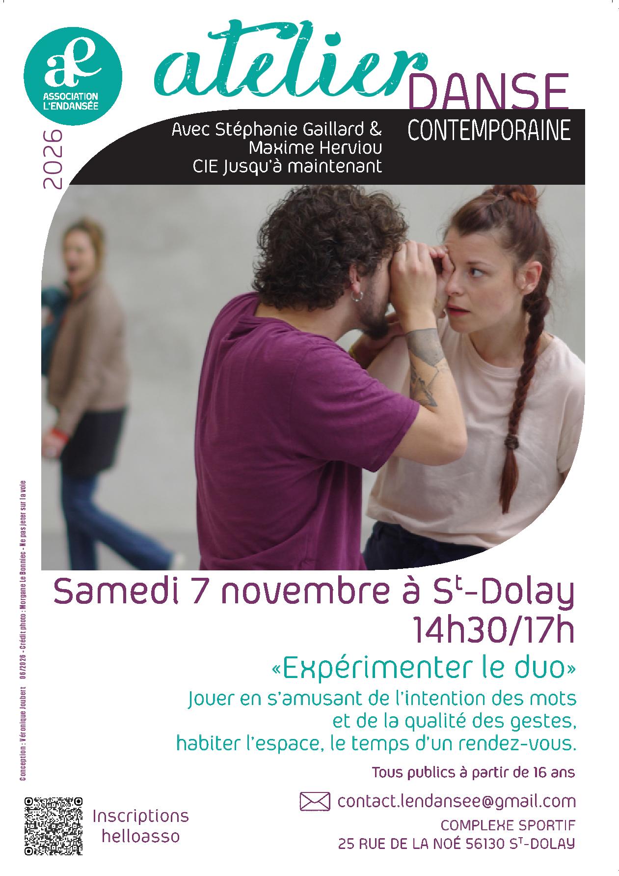 Atelier de Danse contemporaine : Expérimenter le Duo