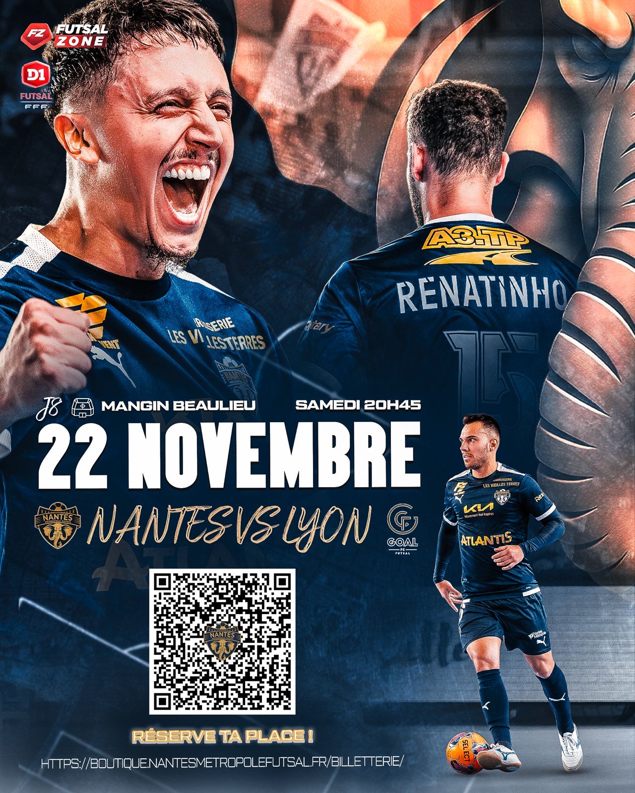 MATCH FUTSAL NANTES VS LYON - 22 NOVEMBRE 2025