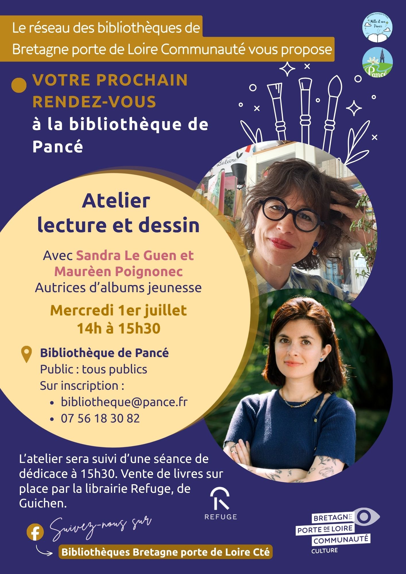 Atelier lecture et dessin avec Sandra Le Guen et Maurèen Poignonec