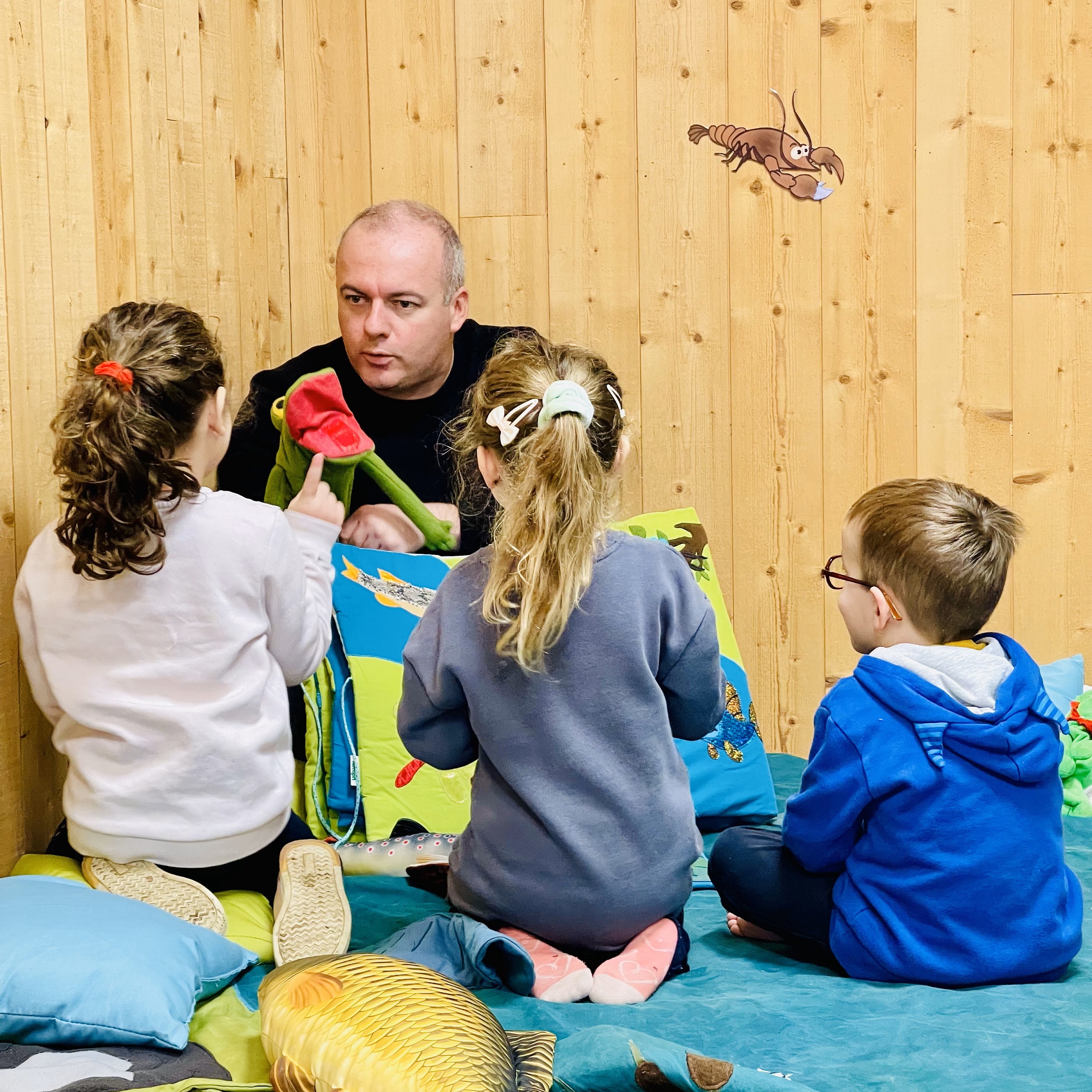 Barbotons dans la rivière