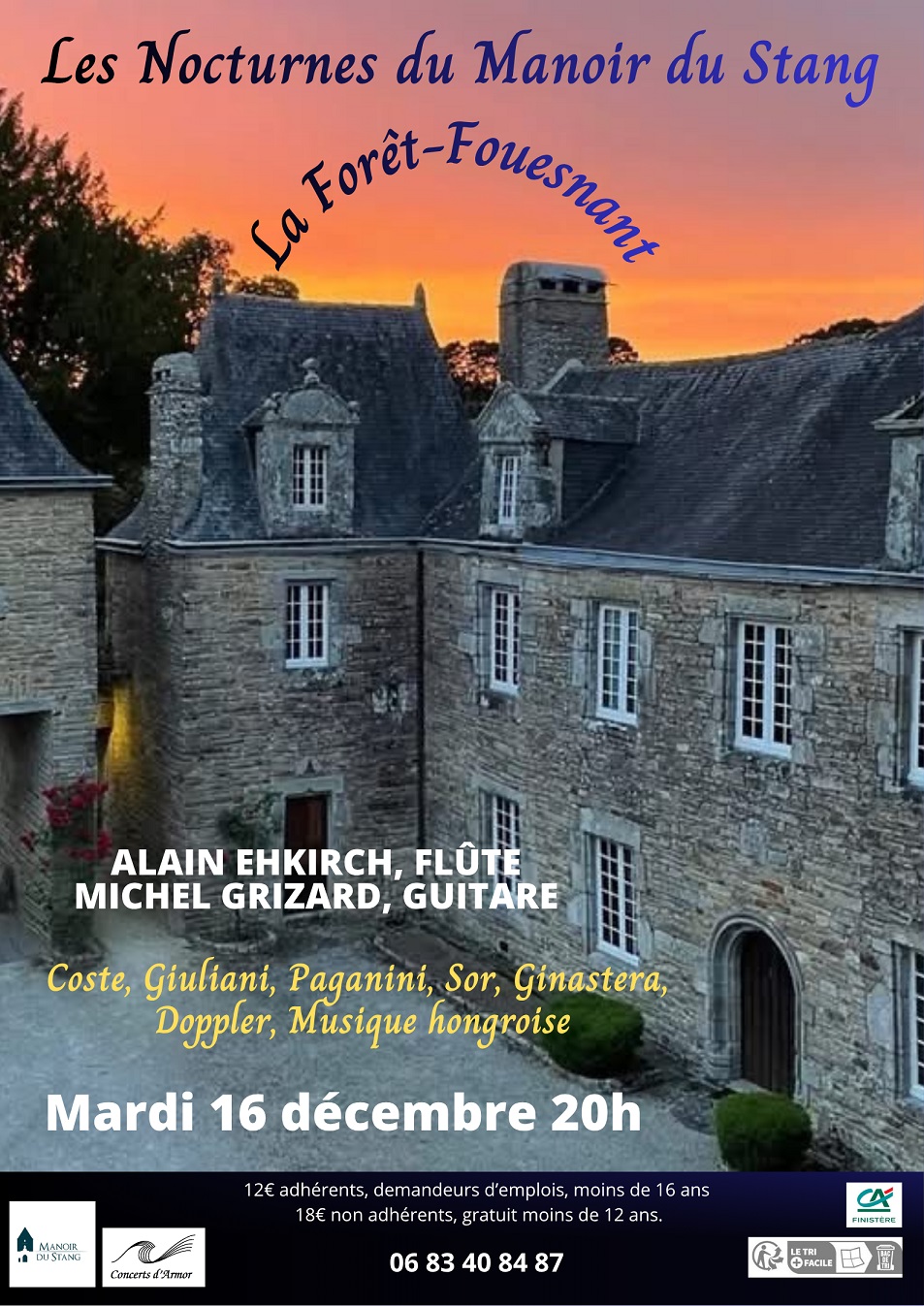 Concert flûte et guitare aux Nocturnes du Manoir de Stang
