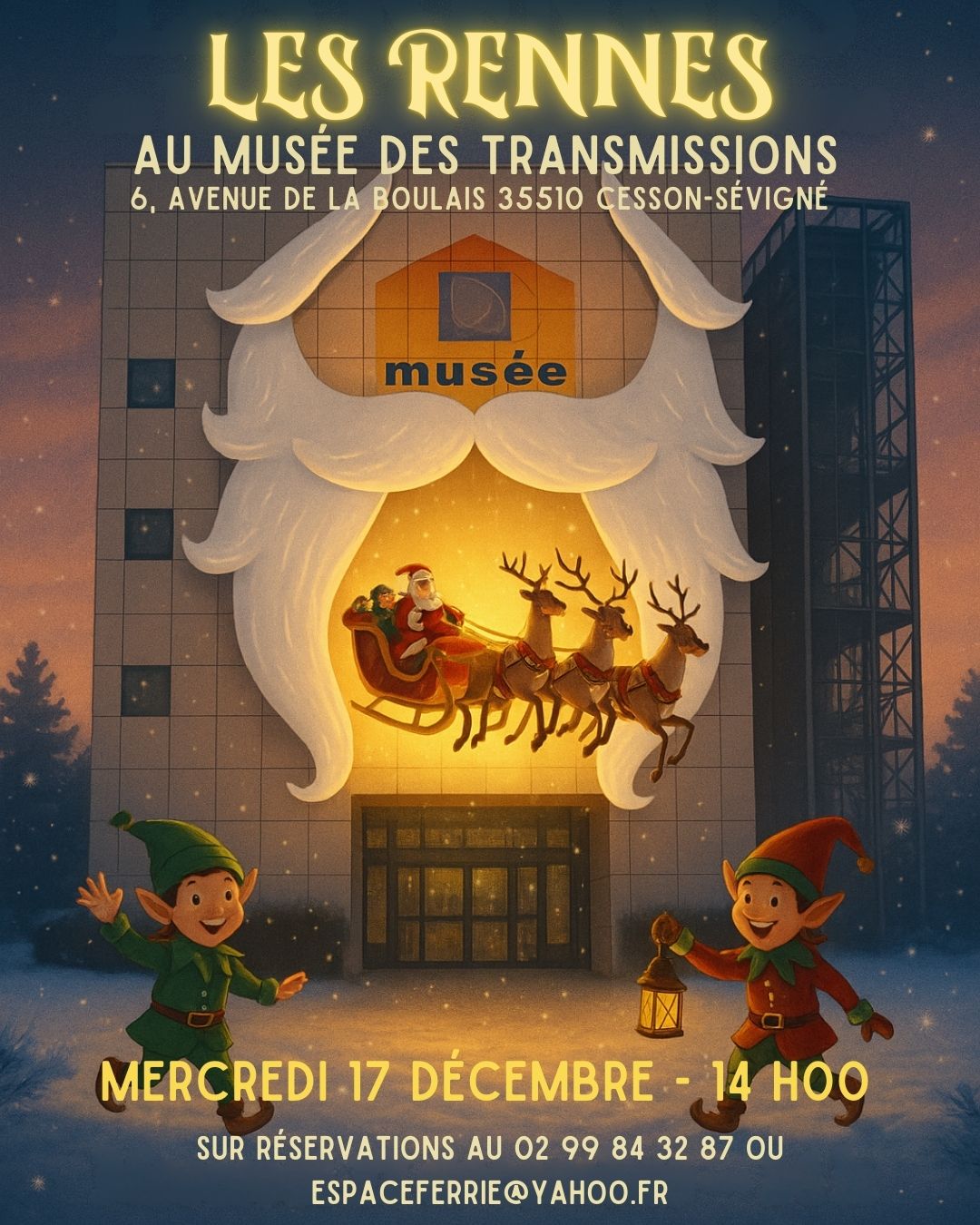 Les rennes du Père-Noël au musée des Transmissions