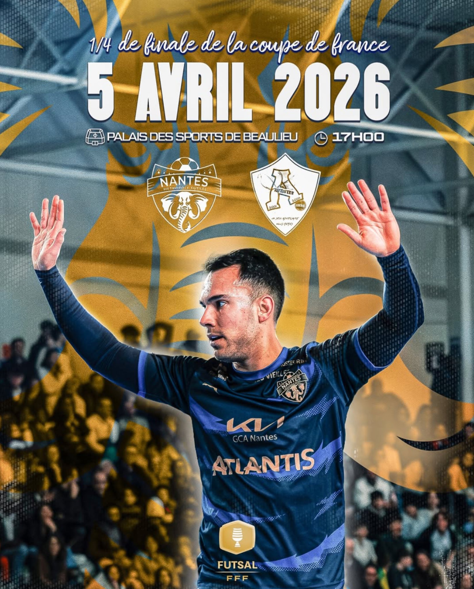 Coupe de France – 1/4 de finale de CDF FUTSAL   ⚽ Nantes Métropole Futsal vs Les Artistes