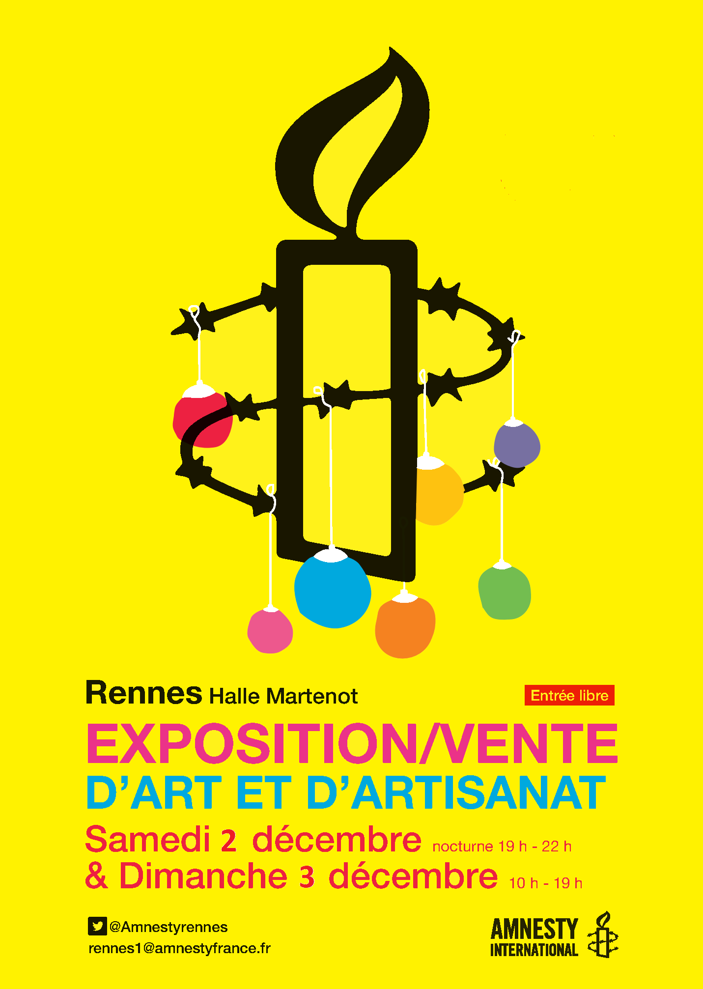 Salon d’art et d’artisanat d’Amnesty International Rennes 33ème édition