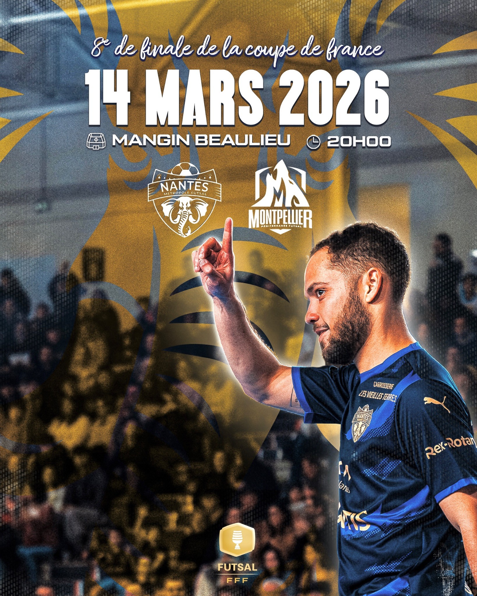 ⚽ ? Coupe de France – 8ᵉ de finale de FUTSAL   ⚽ Nantes Métropole Futsal vs Montpellier